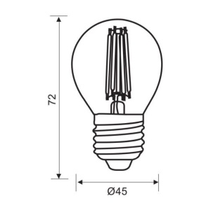 Bec LED Vivalux - Classic Filament LED 7W G45 E27 alb-cald sau alb-neutru - Img 3