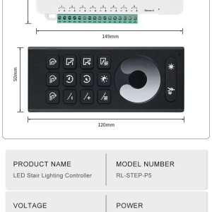 Controler Smart Iluminat Scări 16 Trepte cu telecomandă ,2 senzori și aplicație - Img 3