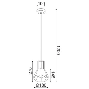 CORP SUSPENDAT ACA LIGHTING V371481PC METAL NEGRU MAT STICLA TRANSPARENTA E27
