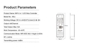 MiBoxer Controler Smart 5 în 1 WIFI/Telefon, 15A, 12-24V - Img 2