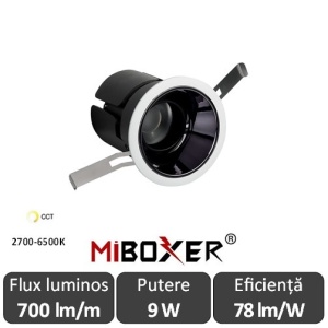 MIBOXER Spot Încastrat Smart CCT Dimabil 9W Zigbee+RF Ø 132mm