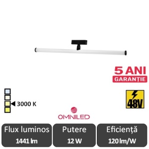 OMNILED LINIA Corp iluminat șina magnetică ultra slim XT 12W 3000K Negru