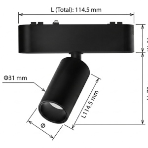 OMNILED SPOT Proiector șina magnetică ultra slim XT 5W 3000K Negru - Img 2