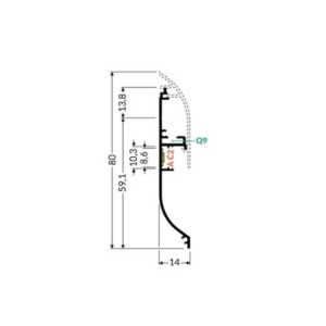 Profil aluminiu plintă Skirt10, alb, lungime 2m - Img 2