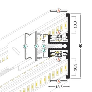 Profil LED aparent BACK 10, alb, lungime 2m - Img 3