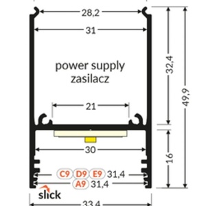 Profil LED aparent COMBO30-01, alb, lungime 2m - Img 2