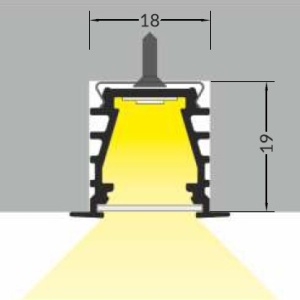 Profil LED încastrat DEEP 10, aluminiu anodizat, lungime 2m - Img 3