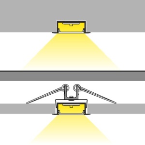 Profil LED încastrat VARIO 30-06, negru, lungime 2m - Img 4