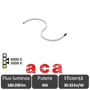 ACA Mini Neon șina magnetică slim NEO 6W 3000/4000K Negru