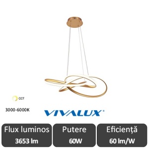 Candelabru LED MAREA LED 60W Auriu/Negru/Crom CCT Switch 3000K/4000K/6000K - Img 1