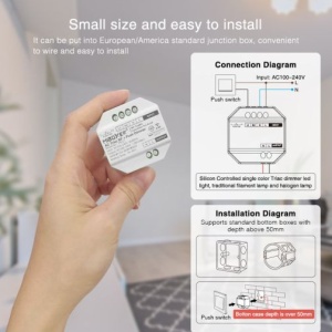 Dimmer Triac RF + Push Dimmer 230V,1.36A 300W - Img 4