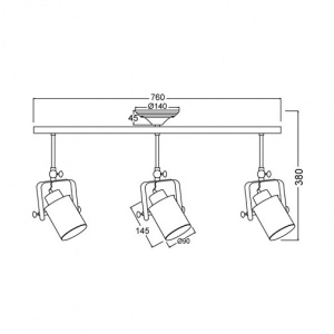 Lampă suspendată Aca Lighting 3xE27 Negru sau Alb-Auriu - Img 3