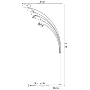LAMPADAR ACA LIGHTING ML312461FC METAL CROM MARMURA ALBA E14