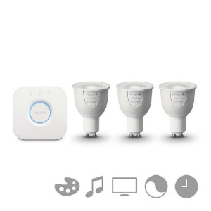 Philips - Set HUE Starter Kit RGB 6.5W alb-cald GU10 (3 becuri + 1 bridge)
