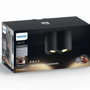 Philips - Spot aplicat HUE Pillar Negru 2x5.5W LED - Img 2