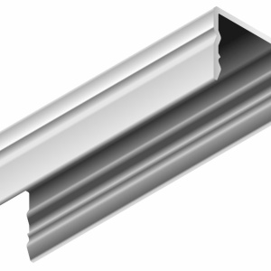 Profil aluminiu aparent BASELYTE-10 HIGH, aluminiu anodizat, lungime 2m