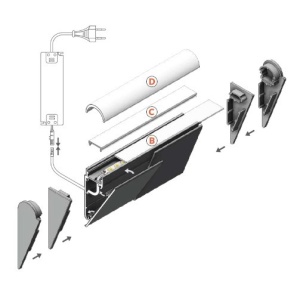 Profil LED aparent WALLE 12, Aluminiu anodizat, lungime 2m - Img 2