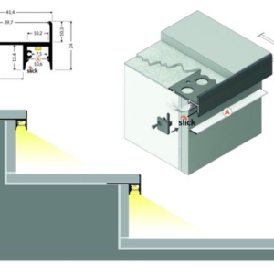 Profil LED de trepte UP-TILE10, aluminiu anodizat, lungime 2m - Img 3