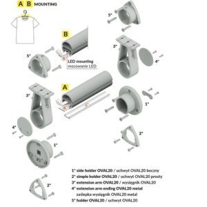 Profil LED mobiler OVAL 20, aluminiu anodizat, lungime 2m - Img 4