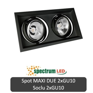 SPECTRUM Spot MAXI DUE 2XAR111 GU10 ramă albă sau neagră orientabilă