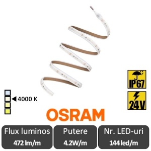 Bandă LED flexibilă - OSRAM Ledvance High Performance Protected P-500 rolă 5m albneutru
