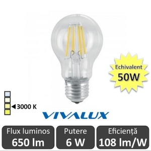 Bec LED Clasic Vivalux 6W 720lm E27 AF60