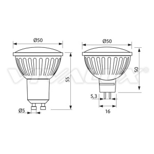Bec Vivalux LED SPOT GU10 Vivalux 5W XL JDR - Img 2