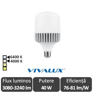Bec Vivalux LED TURBO E27 40W 4000/6400K