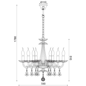 CORP SUSPENDAT ACA LIGHTING BLK80388PCMG METAL AURIU SAMPANIE E14