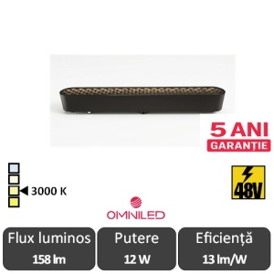 OMNILED GRID Proiector liniar șina magnetică ultra slim XT 12W 3000K Negru