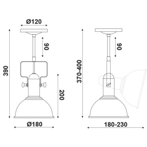 CORP SUSPENDAT ACA LIGHTING EG167071CB METAL NEGRU E27
