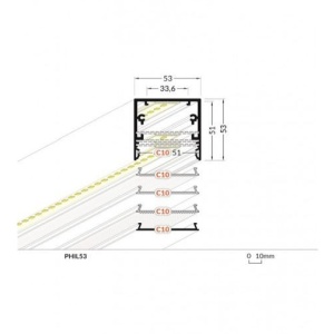 Profil LED aparent PHIL53 C10, aluminiu anodizat, lungime 2m - Img 2