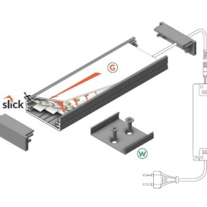 Profil LED aparent WIDE 24, negru, lungime 2m - Img 2