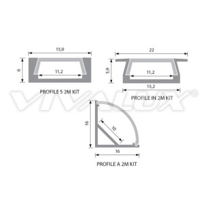 Profil LED de colt tip A2M,pentru montaj aparent, lungime 2m - Img 2