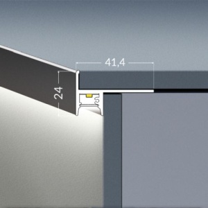 Profil LED de trepte UP-TILE10, aluminiu anodizat, lungime 2m - Img 2