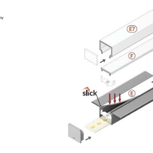 Profil LED încastrat LINEA-IN20 Trimless, aluminiu anodizat, lungime 2m - Img 4