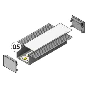 Profil LED încastrat VARIO 30-05, alb, lungime 2m - Img 4