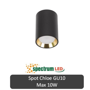 SPECTRUM Spot Chloe Rotund Negru-Auriu 1XGU10 100 mm