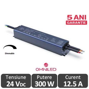 Sursa alimentare LED Dimabilă 5 în 1 PVD 300W 24V IP67