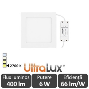 Ultralux Panou Led 6W Alb-Cald LPSB105627