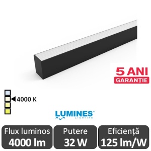 ALBA Corp Iluminat Industrial Liniar 120cm 4000K Alb-Neutru 24/28/32/40W