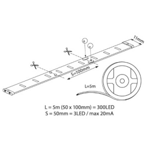 Bandă LED flexibilă - Vivalux Coda LED 4,8W/m 12V rolă 5m alb-cald/neutru sau rece - Img 2