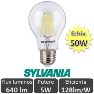 Bec LED Sylvania - Filament ToLEDo RT 5W A60 E27 alb-cald - Img 1