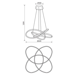 Candelabru LED MAREA LED 60W Auriu/Negru/Crom CCT Switch 3000K/4000K/6000K - Img 5