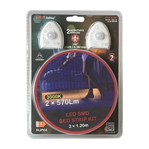 Kit 2 Benzi LED Inteligente pentru Pat ACA Lighting SLIPO3, cu 2 Senzori de Mișcare