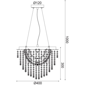 CORP SUSPENDAT ACA LIGHTING MISSY404P METAL CROM TRANSPARENT E14