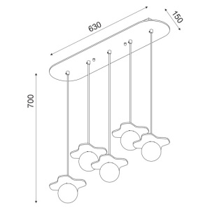 CORP SUSPENDAT ACA LIGHTING ZM170045POW MDF LEMN ANTIC STICLA G9