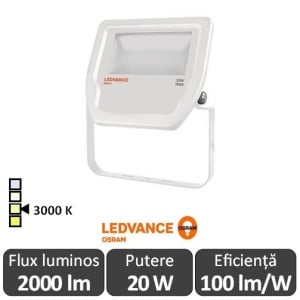 Ledvance - Proiector LED de Exterior 20W IP65 3000K Alb-Cald WT