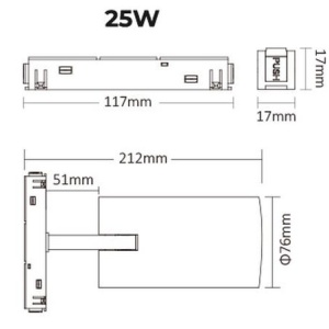MIBOXER Proiector șină magnetică Zigbee + RF Dimabil 25W RGB+CCT Negru - Img 5