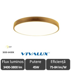 Plafonieră LED Vivalux LUKA 45W Auriu CCT